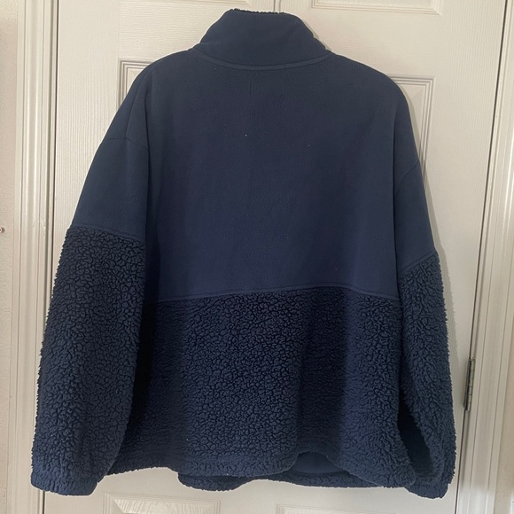 Koolaburra by UGG Sherpa Pullover 1/2 Button Navy 3X - Picture 6 of 6